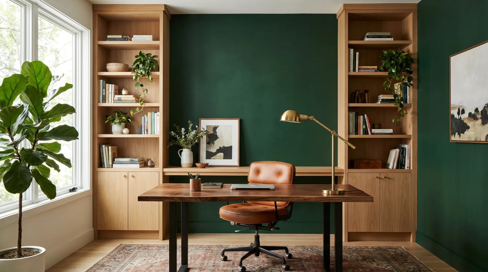 Home-office accent wall — Color consult + repaint, Allen