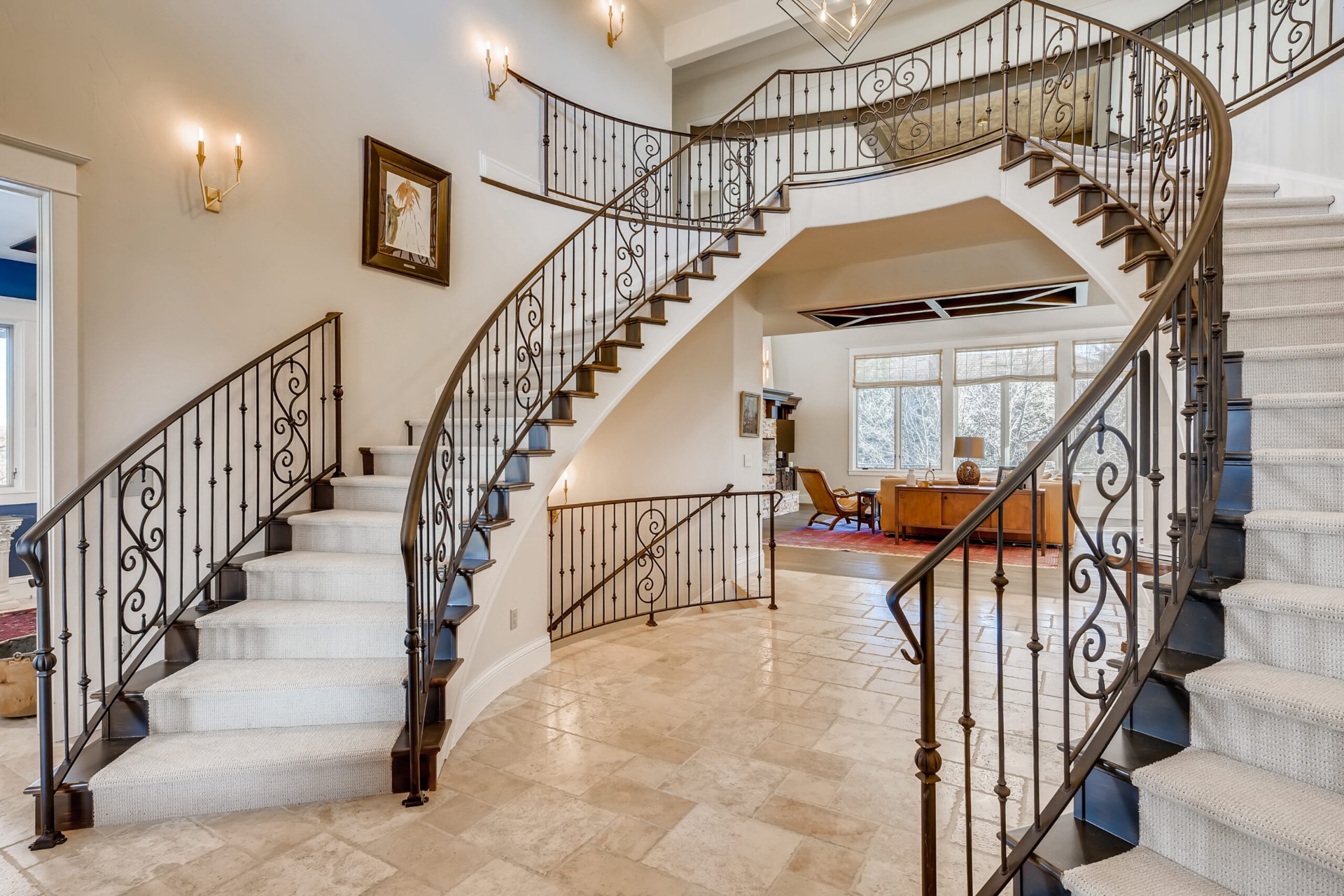 Foyer & staircase repaint — Walls, spindles & handrail, Dallas